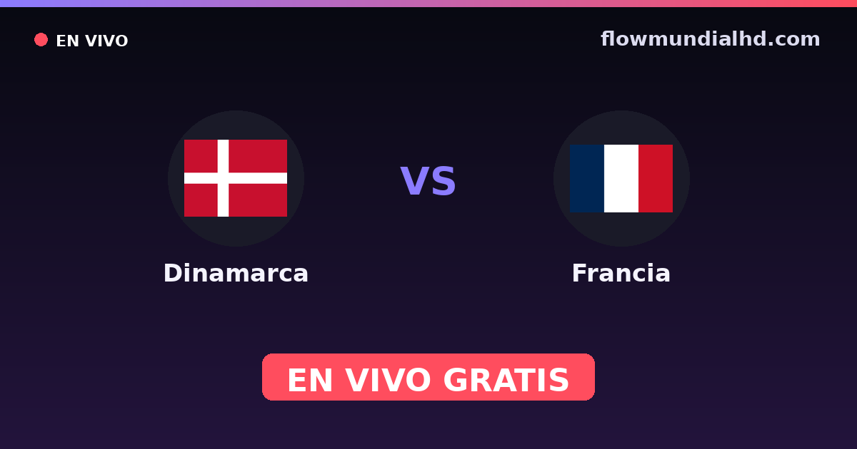 Dinamarca vs Francia — Mundial, Eurocopa · historial y dónde ver en vivo gratis en FlowMundial HD