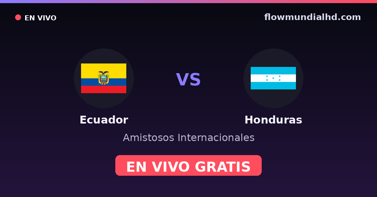 Ecuador vs Honduras — Amistosos Internacionales · historial y dónde ver en vivo gratis en FlowMundial HD