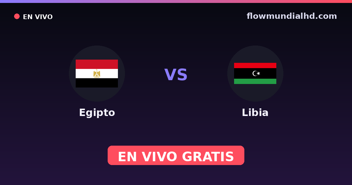 Egipto vs Libia — World Cup Qual. CAF , Amistosos Internacionales · historial y dónde ver en vivo gratis en FlowMundial HD