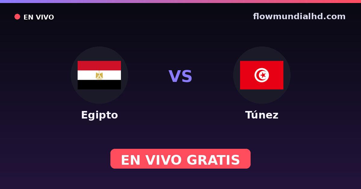 Egipto vs Túnez — Arab Cup, Amistosos Internacionales · historial y dónde ver en vivo gratis en FlowMundial HD