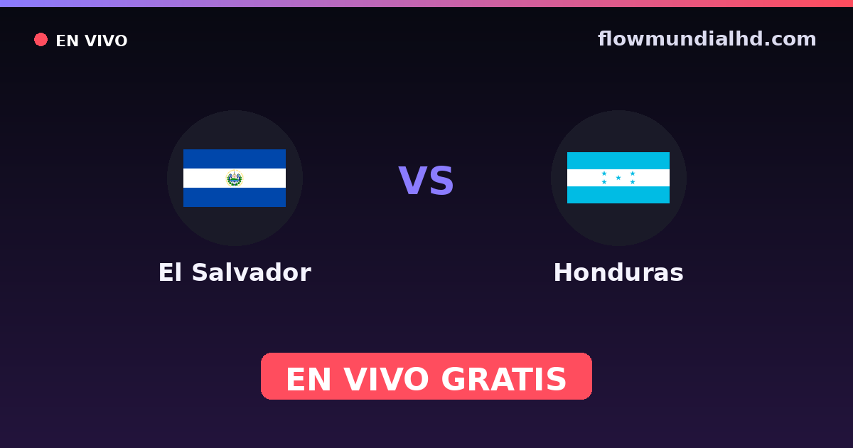 El Salvador vs Honduras — Copa Centroamericana, Eliminatorias CONCACAF al Mundial · historial y dónde ver en vivo gratis en FlowMundial HD