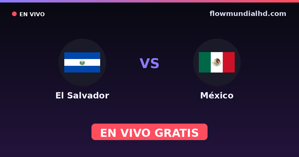 El Salvador vs México — Eliminatorias CONCACAF al Mundial, Copa Oro · historial y dónde ver en vivo gratis en FlowMundial HD