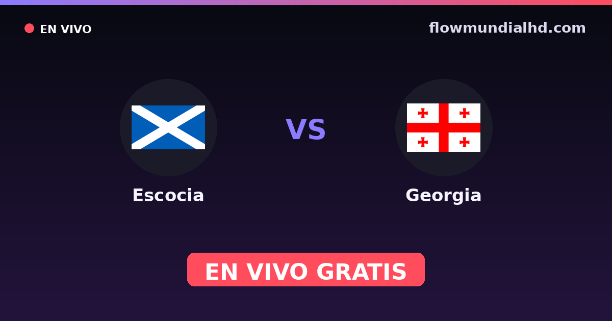 Escocia vs Georgia — Clasificacion Eurocopa · historial y dónde ver en vivo gratis en FlowMundial HD