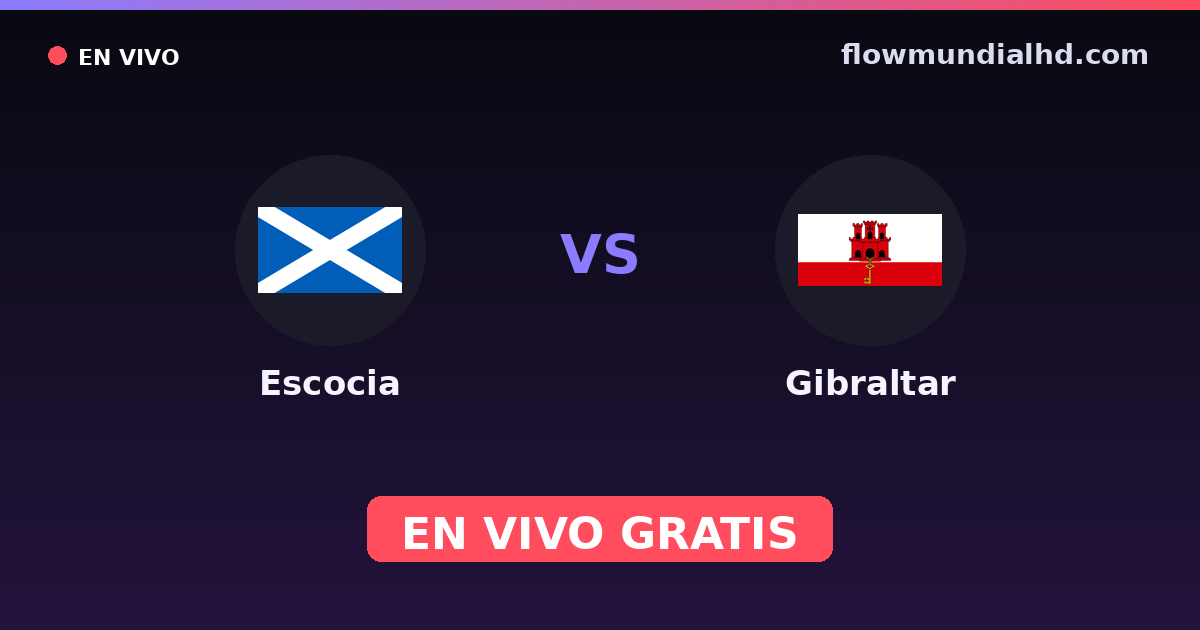 Escocia vs Gibraltar — Clasificacion Eurocopa, Amistosos Internacionales · historial y dónde ver en vivo gratis en FlowMundial HD
