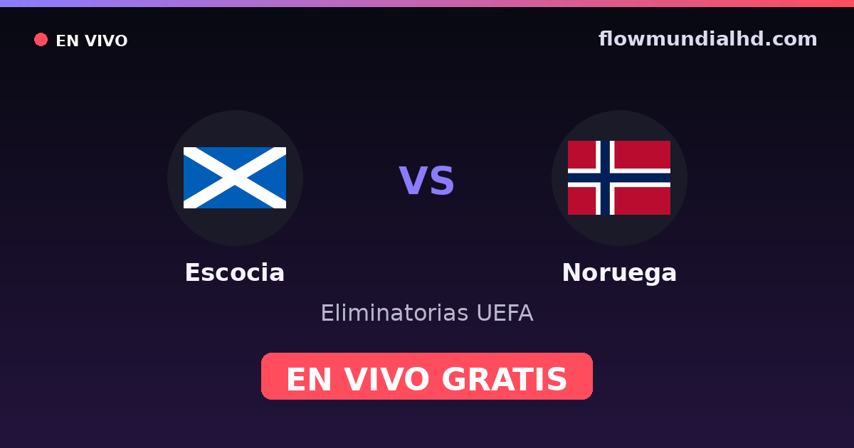 Escocia vs Noruega — Eliminatorias UEFA · historial y dónde ver en vivo gratis en FlowMundial HD