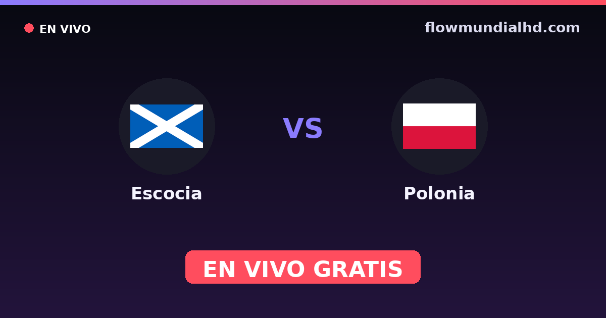 Escocia vs Polonia — Clasificacion Eurocopa, Amistosos Internacionales · historial y dónde ver en vivo gratis en FlowMundial HD