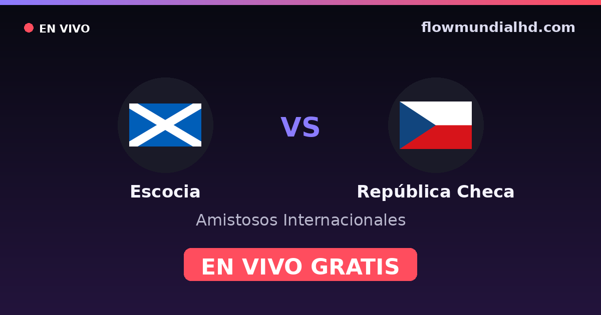 Escocia vs República Checa — Amistosos Internacionales, Eurocopa · historial y dónde ver en vivo gratis en FlowMundial HD
