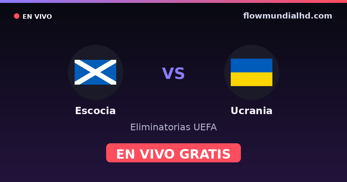 Escocia vs Ucrania — Eliminatorias UEFA, UEFA Nations League · historial y dónde ver en vivo gratis en FlowMundial HD