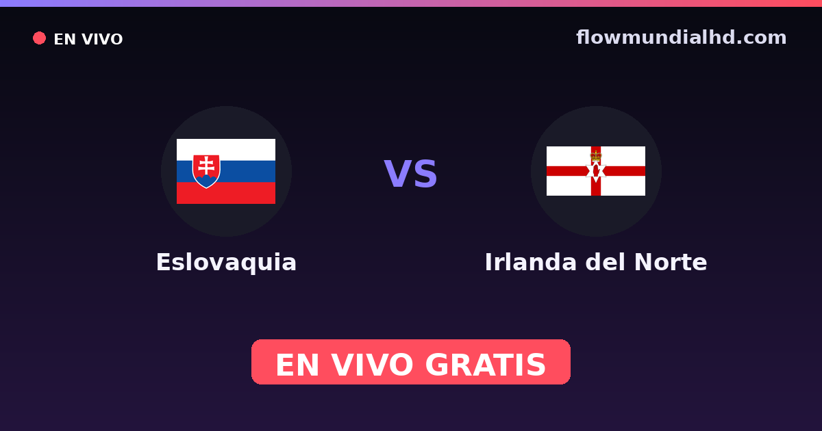 Eslovaquia vs Irlanda del Norte — Clasificacion Eurocopa, Amistosos Internacionales · historial y dónde ver en vivo gratis en FlowMundial HD