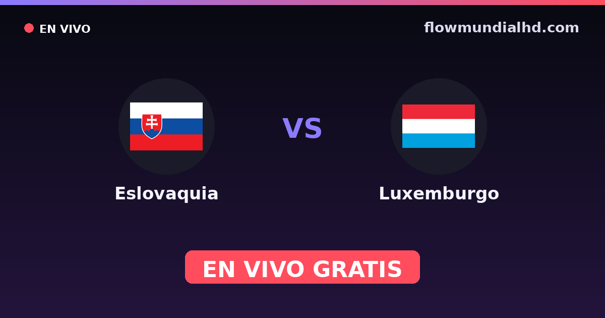 Eslovaquia vs Luxemburgo — Clasificacion Eurocopa, Eliminatorias UEFA · historial y dónde ver en vivo gratis en FlowMundial HD