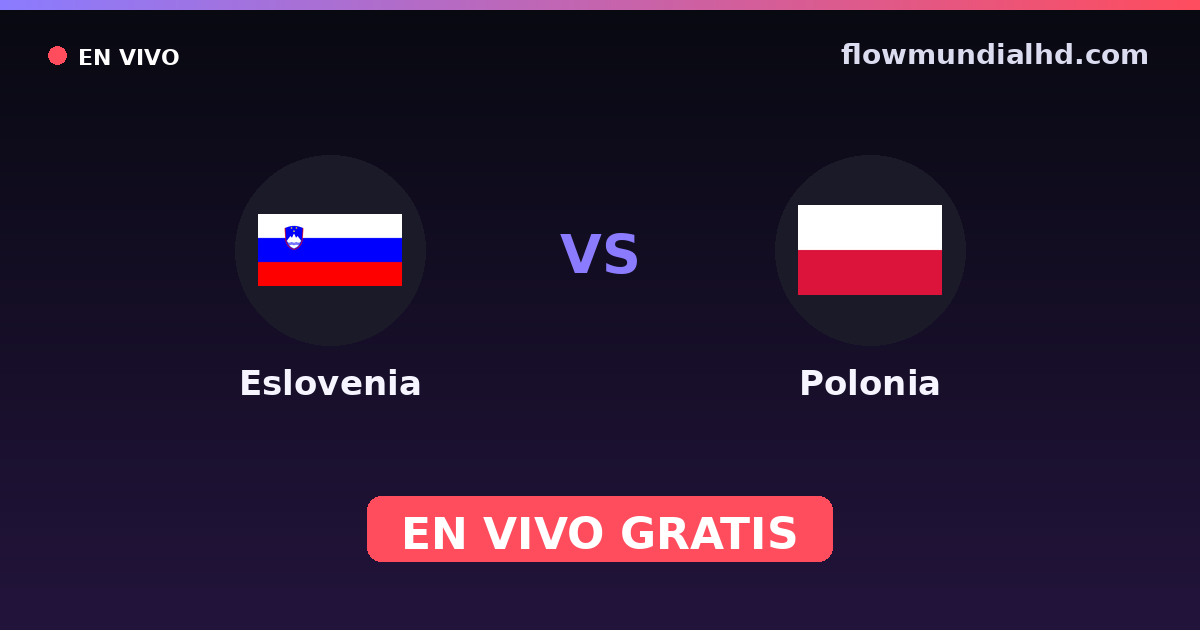 Eslovenia vs Polonia — Clasificacion Eurocopa, Amistosos Internacionales · historial y dónde ver en vivo gratis en FlowMundial HD
