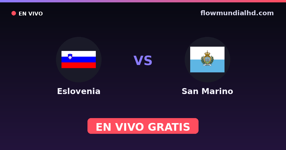 Eslovenia vs San Marino — Clasificacion Eurocopa, Amistosos Internacionales · historial y dónde ver en vivo gratis en FlowMundial HD