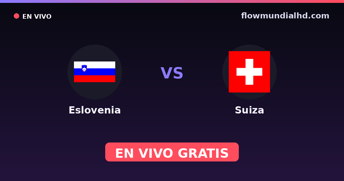 Eslovenia vs Suiza — Clasificacion Eurocopa, Eliminatorias UEFA · historial y dónde ver en vivo gratis en FlowMundial HD