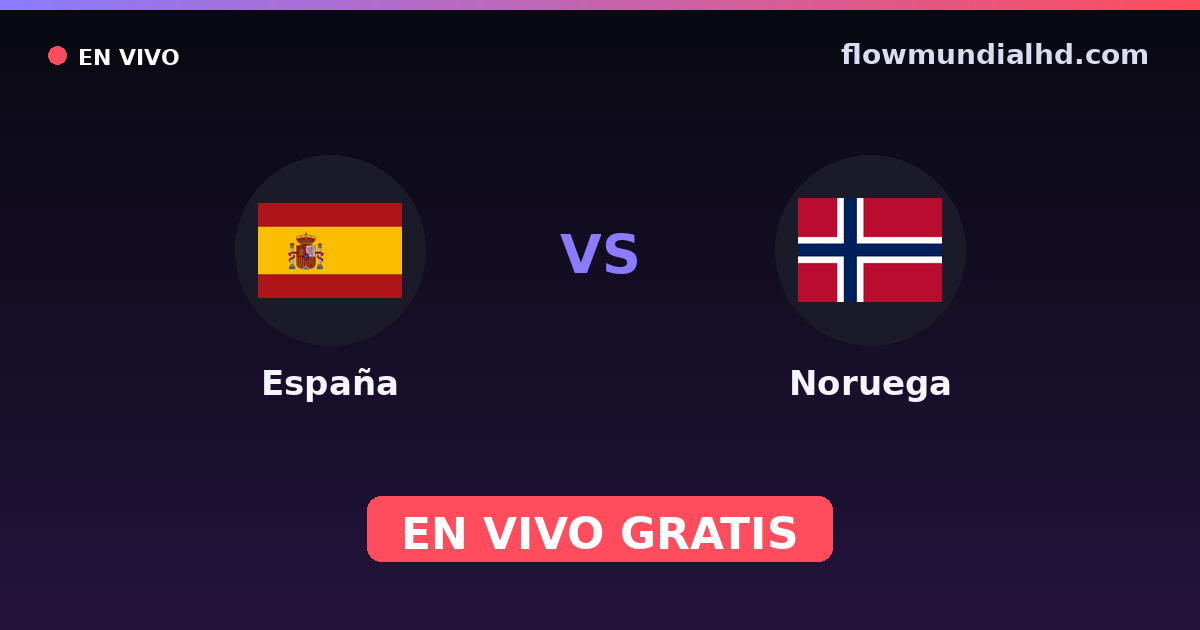 España vs Noruega — Clasificacion Eurocopa · historial y dónde ver en vivo gratis en FlowMundial HD