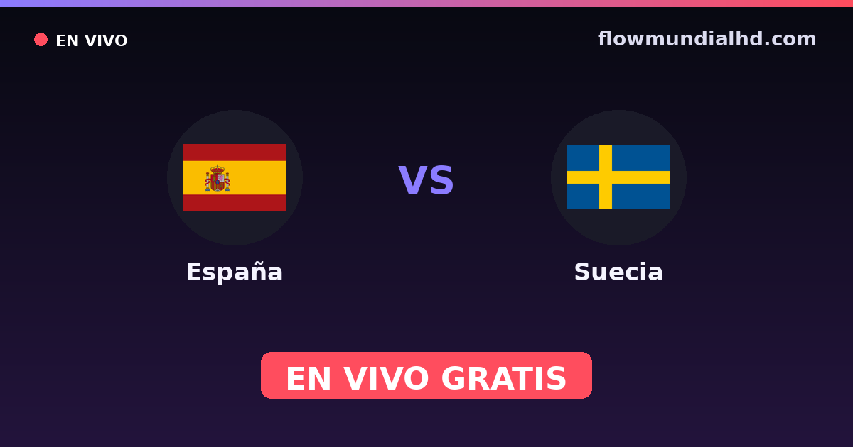 España vs Suecia — Clasificacion Eurocopa, Eliminatorias UEFA · historial y dónde ver en vivo gratis en FlowMundial HD