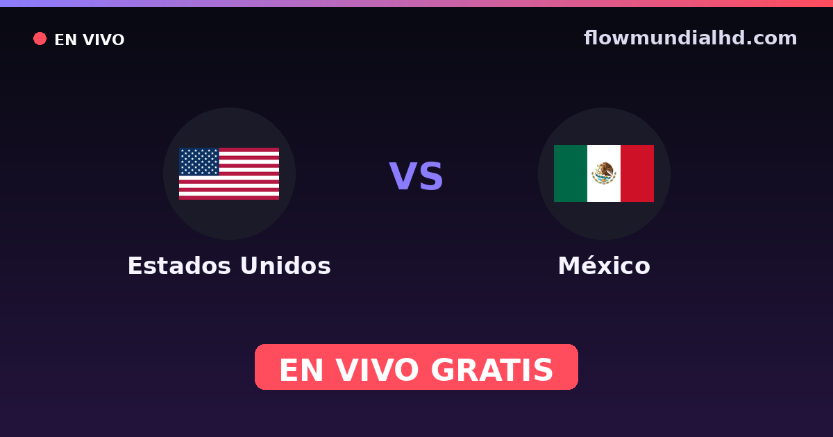 Estados Unidos vs México — Eliminatorias CONCACAF al Mundial, Amistosos Internacionales · historial y dónde ver en vivo gratis en FlowMundial HD