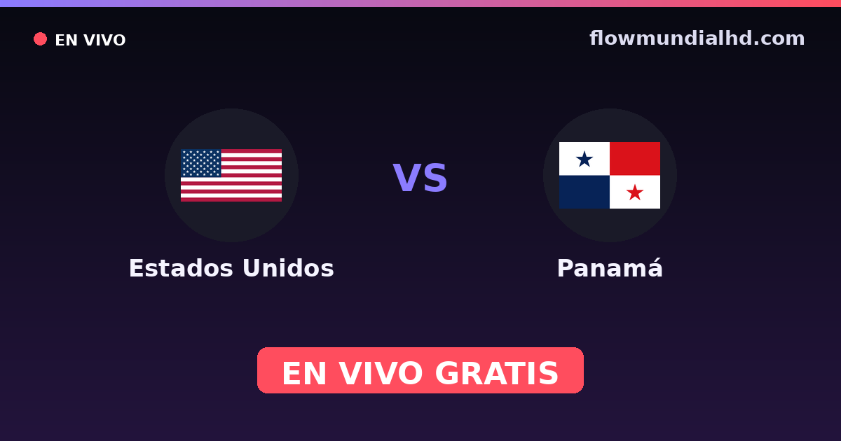 Estados Unidos vs Panamá — Eliminatorias CONCACAF al Mundial, Amistosos Internacionales · historial y dónde ver en vivo gratis en FlowMundial HD