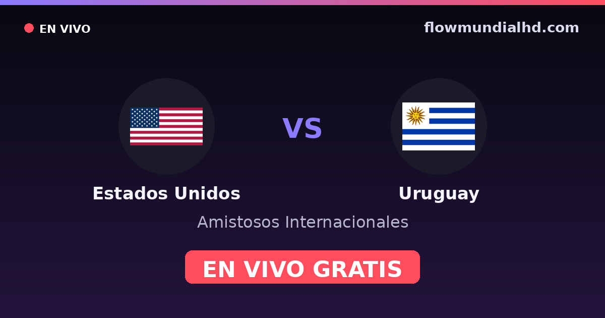 Estados Unidos vs Uruguay — Amistosos Internacionales, Copa América · historial y dónde ver en vivo gratis en FlowMundial HD