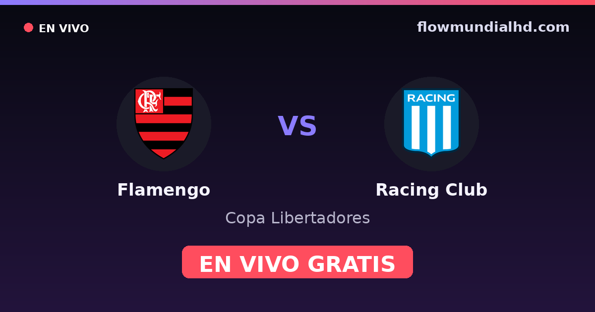 Flamengo vs Racing Club — Copa Libertadores · historial y dónde ver en vivo gratis en FlowMundial HD