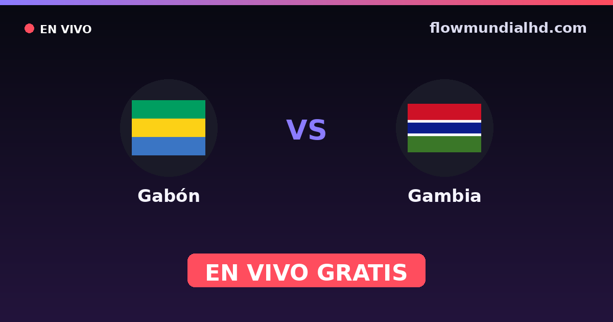 Gabón vs Gambia — World Cup Qual. CAF , Clasificación Copa África · historial y dónde ver en vivo gratis en FlowMundial HD