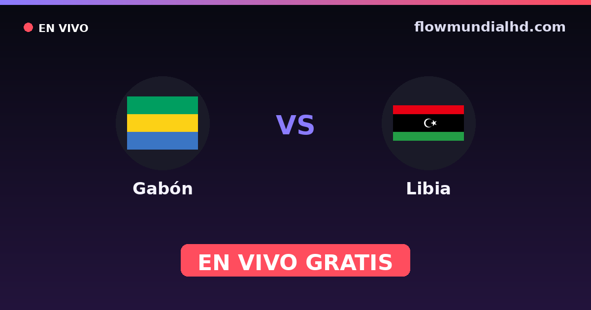 Gabón vs Libia — Campeonato Africano de Naciones, World Cup Qual. CAF · historial y dónde ver en vivo gratis en FlowMundial HD