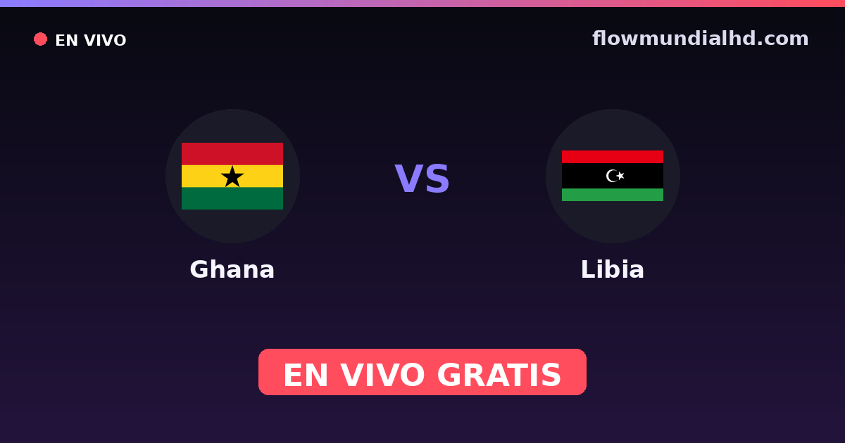 Ghana vs Libia — Campeonato Africano de Naciones · historial y dónde ver en vivo gratis en FlowMundial HD