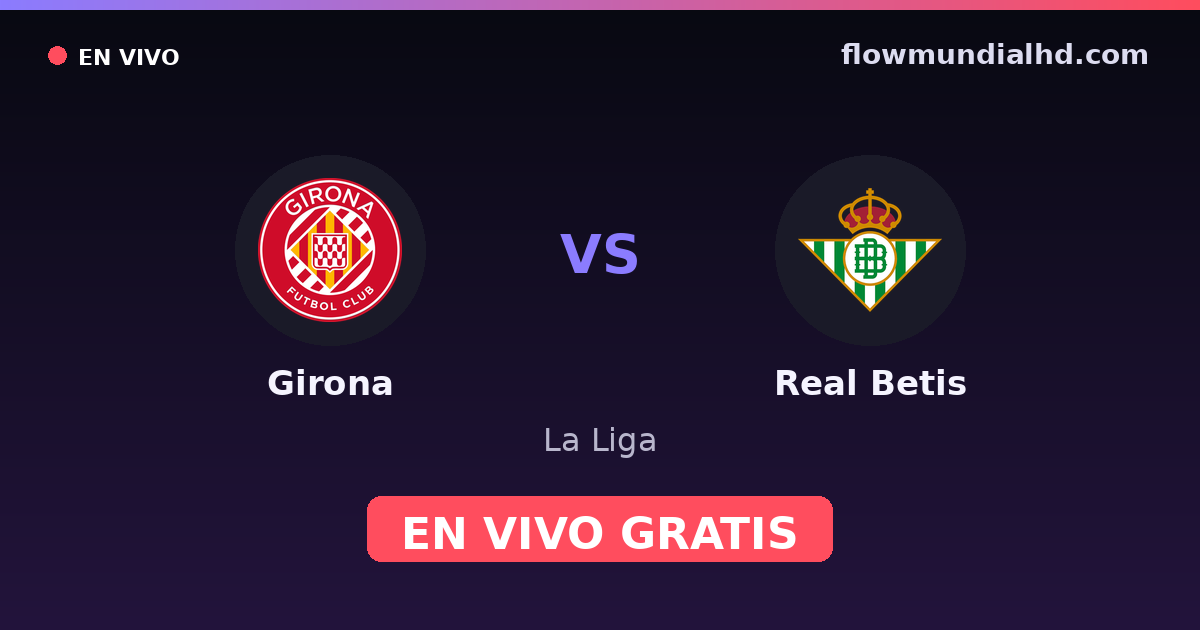 Girona vs Real Betis — La Liga · historial y dónde ver en vivo gratis en FlowMundial HD