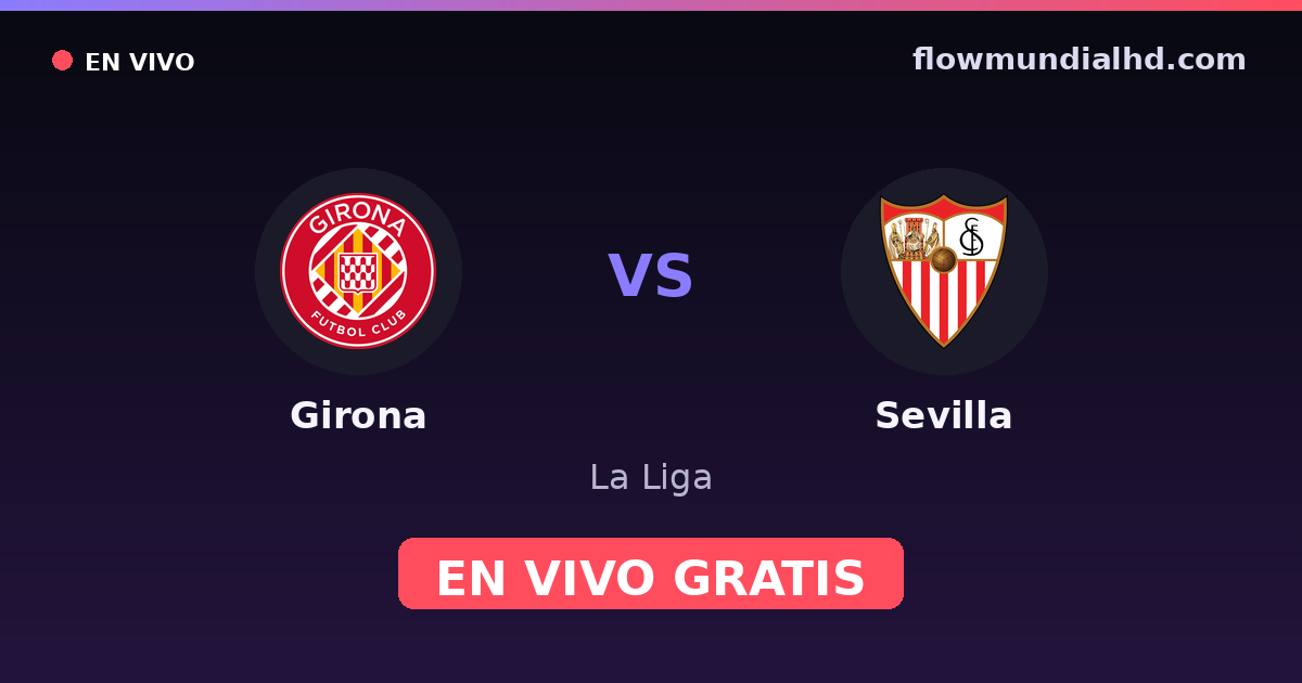 Girona vs Sevilla — La Liga · historial y dónde ver en vivo gratis en FlowMundial HD