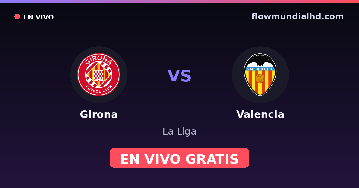 Girona vs Valencia — La Liga · historial y dónde ver en vivo gratis en FlowMundial HD