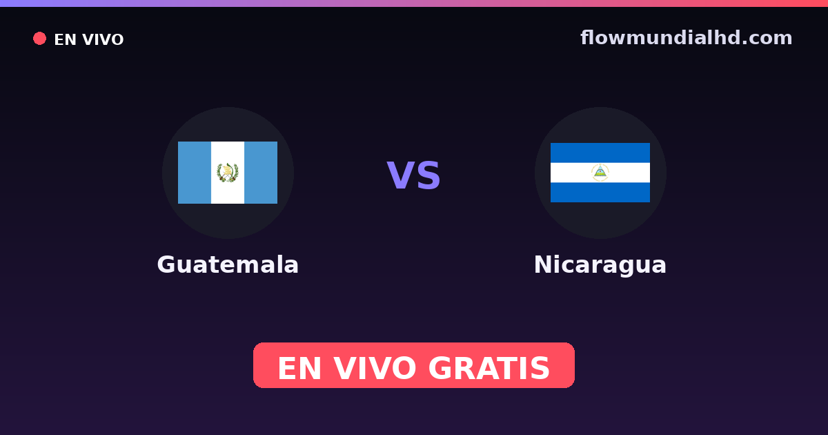 Guatemala vs Nicaragua — CONCACAF Gold Cup Qual., Copa Centroamericana · historial y dónde ver en vivo gratis en FlowMundial HD