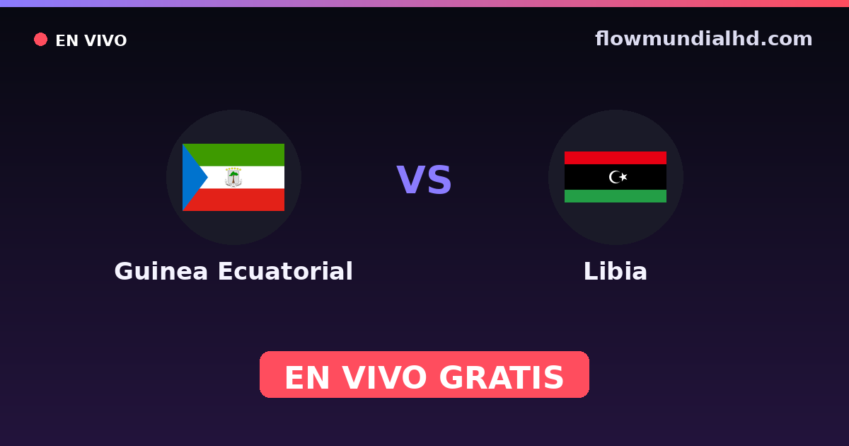 Guinea Ecuatorial vs Libia — Campeonato Africano de Naciones, Copa África · historial y dónde ver en vivo gratis en FlowMundial HD