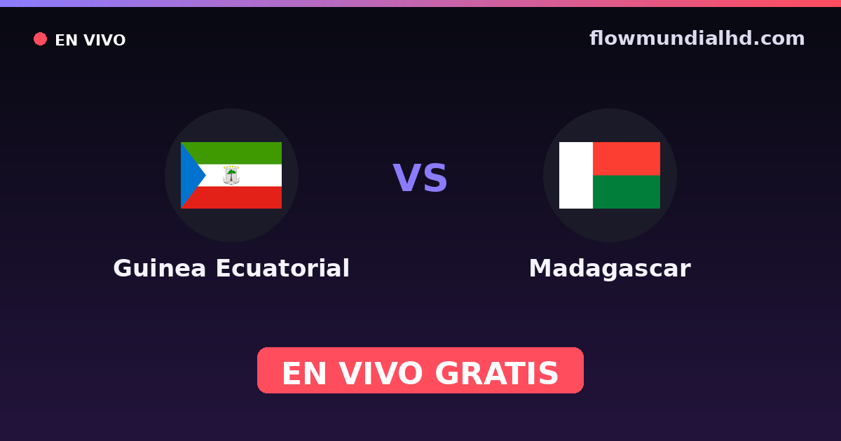 Guinea Ecuatorial vs Madagascar — World Cup Qual. CAF , Amistosos Internacionales · historial y dónde ver en vivo gratis en FlowMundial HD
