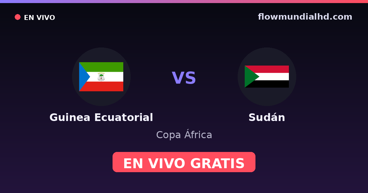 Guinea Ecuatorial vs Sudán — Copa África, Clasificación Copa África · historial y dónde ver en vivo gratis en FlowMundial HD