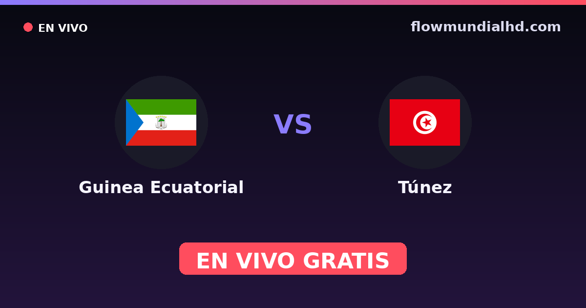 Guinea Ecuatorial vs Túnez — World Cup Qual. CAF , Copa África · historial y dónde ver en vivo gratis en FlowMundial HD