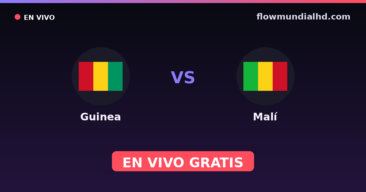 Guinea vs Malí — Campeonato Africano de Naciones, Copa África · historial y dónde ver en vivo gratis en FlowMundial HD