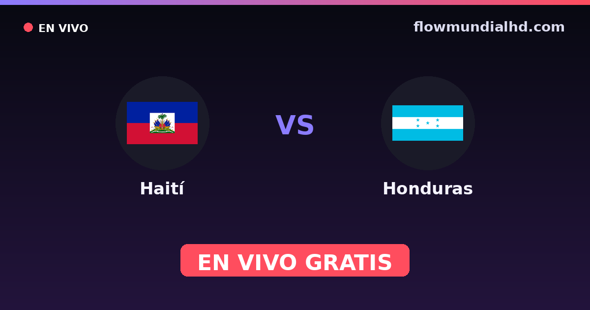 Haití vs Honduras — Eliminatorias CONCACAF al Mundial, Copa Oro · historial y dónde ver en vivo gratis en FlowMundial HD