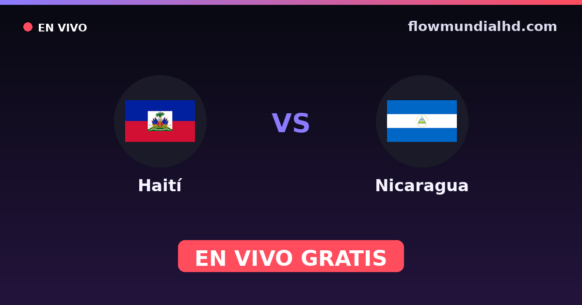 Haití vs Nicaragua — Eliminatorias CONCACAF al Mundial, Copa Oro · historial y dónde ver en vivo gratis en FlowMundial HD