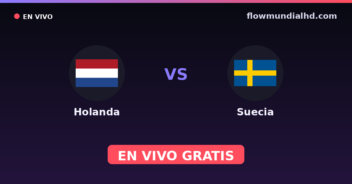Holanda vs Suecia — Mundial, Eliminatorias UEFA · historial y dónde ver en vivo gratis en FlowMundial HD