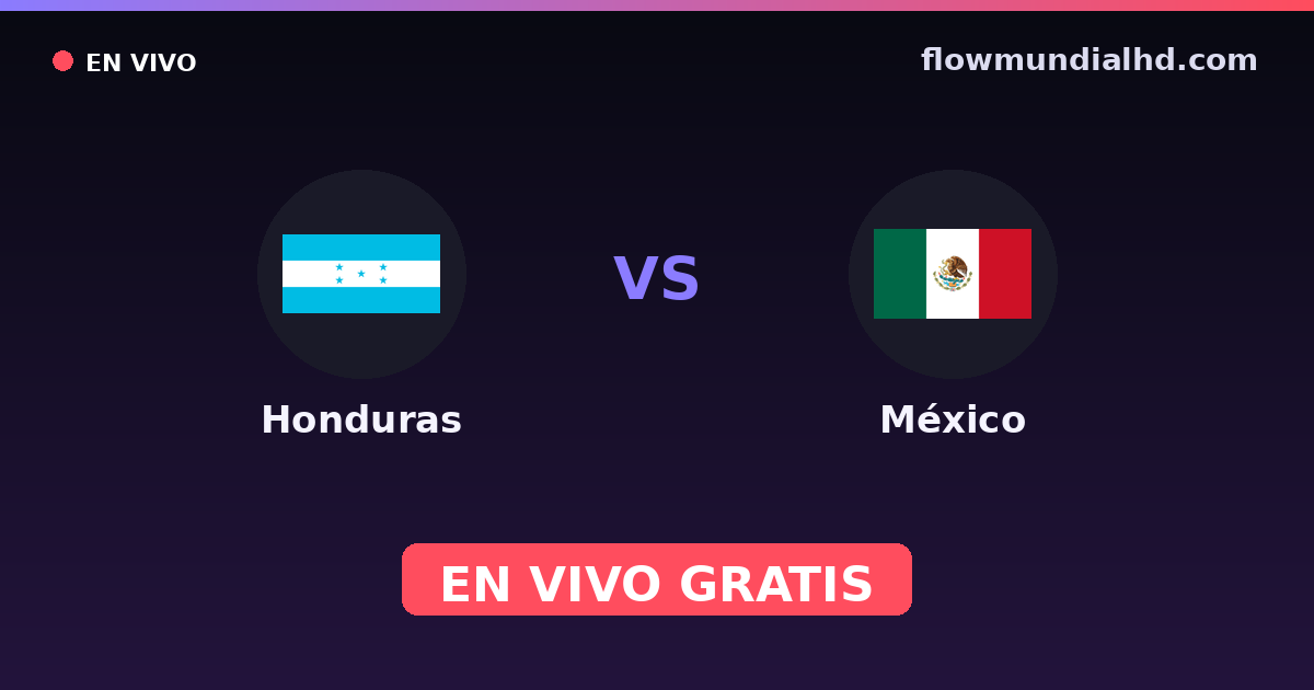 Honduras vs México — Eliminatorias CONCACAF al Mundial, Amistosos Internacionales · historial y dónde ver en vivo gratis en FlowMundial HD