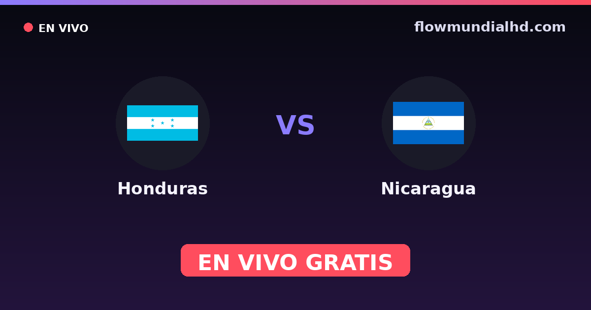 Honduras vs Nicaragua — Copa Centroamericana, Eliminatorias CONCACAF al Mundial · historial y dónde ver en vivo gratis en FlowMundial HD
