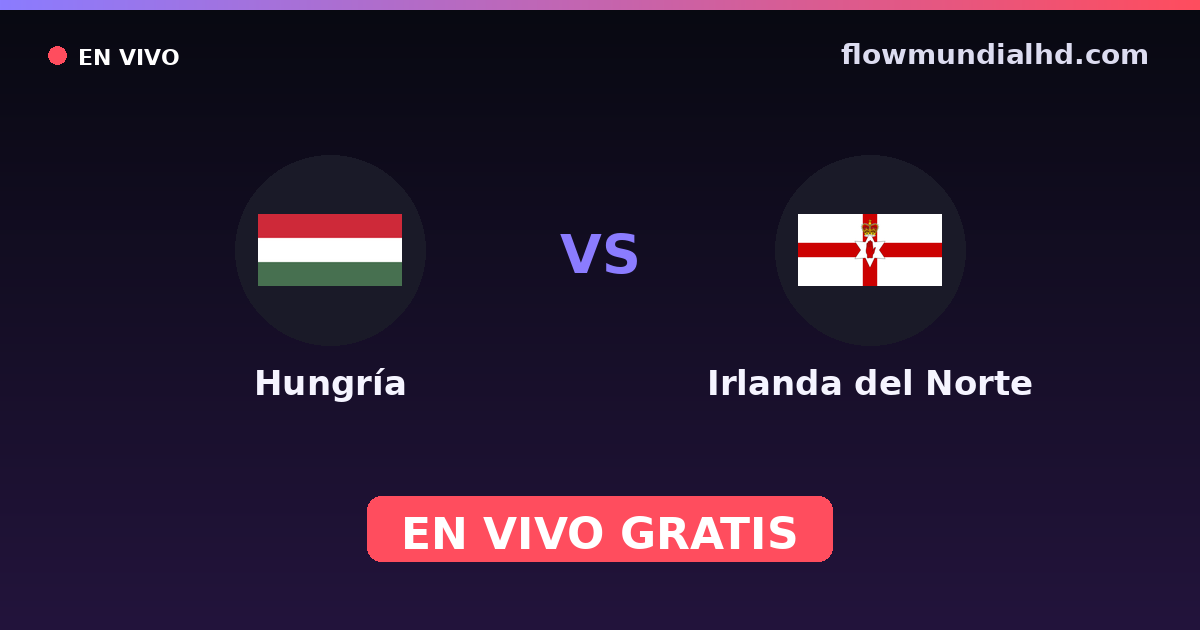 Hungría vs Irlanda del Norte — Clasificacion Eurocopa, Amistosos Internacionales · historial y dónde ver en vivo gratis en FlowMundial HD