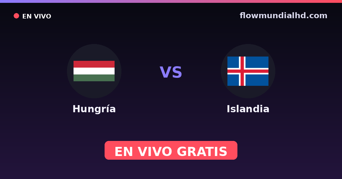 Hungría vs Islandia — Clasificacion Eurocopa, Eliminatorias UEFA · historial y dónde ver en vivo gratis en FlowMundial HD