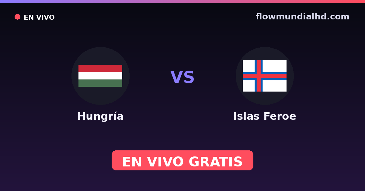 Hungría vs Islas Feroe — Clasificacion Eurocopa, Eliminatorias UEFA · historial y dónde ver en vivo gratis en FlowMundial HD