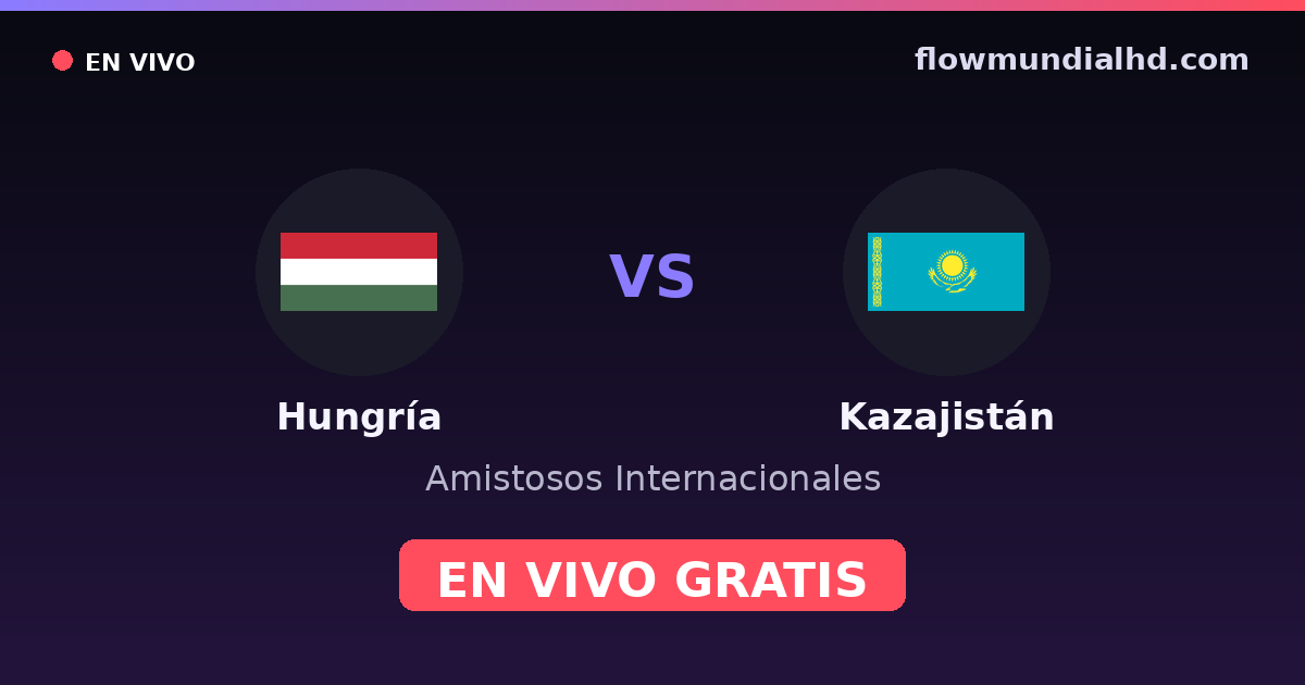 Hungría vs Kazajistán — Amistosos Internacionales · historial y dónde ver en vivo gratis en FlowMundial HD