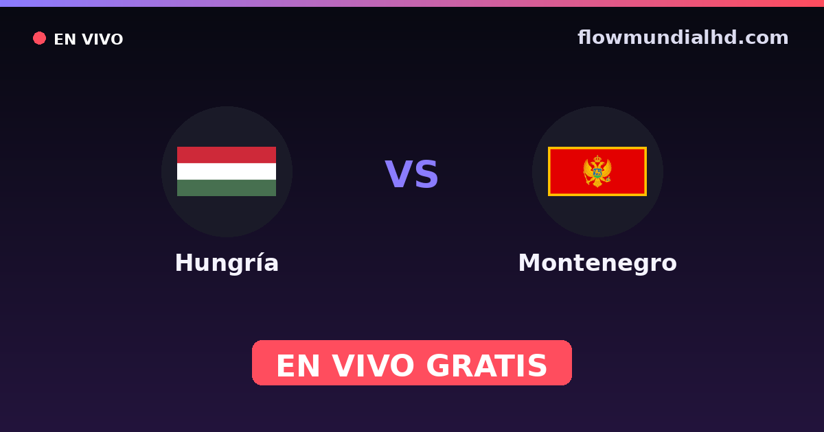 Hungría vs Montenegro — Clasificacion Eurocopa, Amistosos Internacionales · historial y dónde ver en vivo gratis en FlowMundial HD
