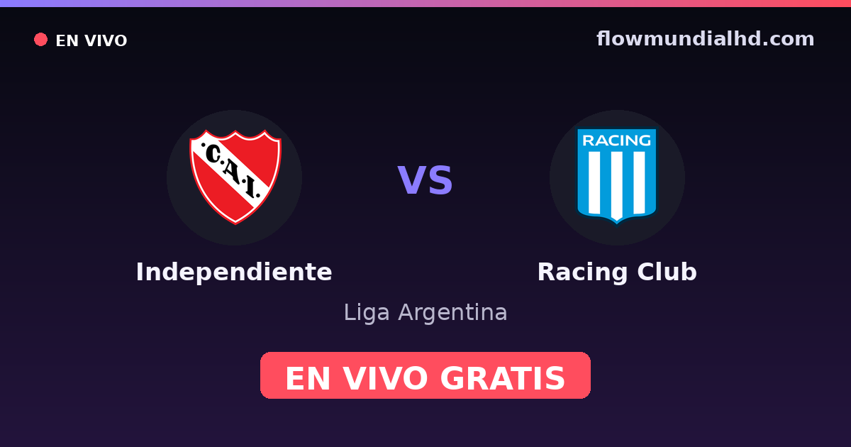 Independiente vs Racing Club — Liga Argentina · historial y dónde ver en vivo gratis en FlowMundial HD