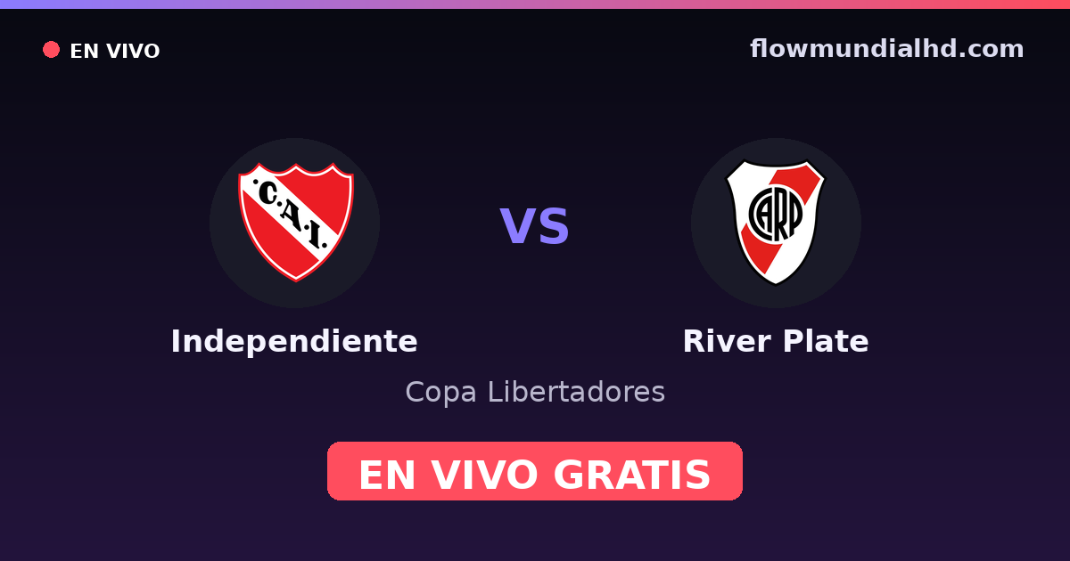 Independiente vs River Plate — Copa Libertadores, Liga Argentina · historial y dónde ver en vivo gratis en FlowMundial HD
