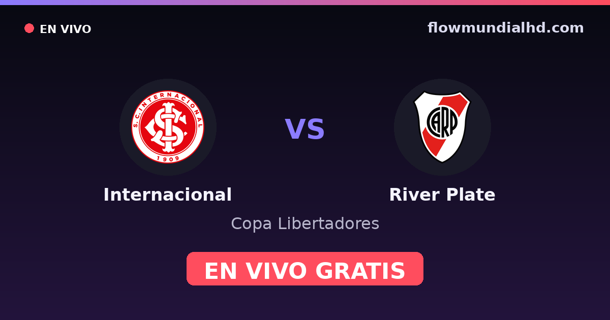 Internacional vs River Plate — Copa Libertadores · historial y dónde ver en vivo gratis en FlowMundial HD
