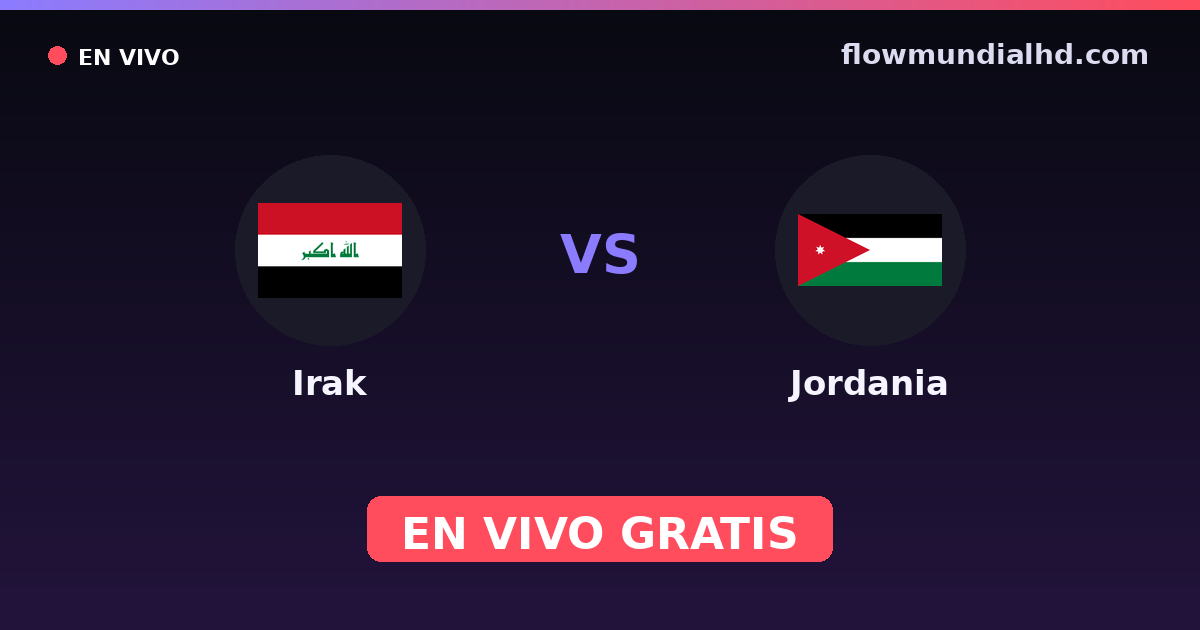 Irak vs Jordania — Copa Asiatica, Arab Cup · historial y dónde ver en vivo gratis en FlowMundial HD