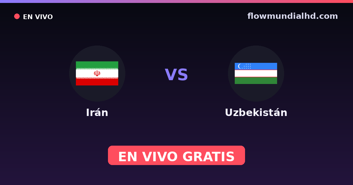 Irán vs Uzbekistán — CAFA Nations Cup, Eliminatorias asiaticas al Mundial · historial y dónde ver en vivo gratis en FlowMundial HD